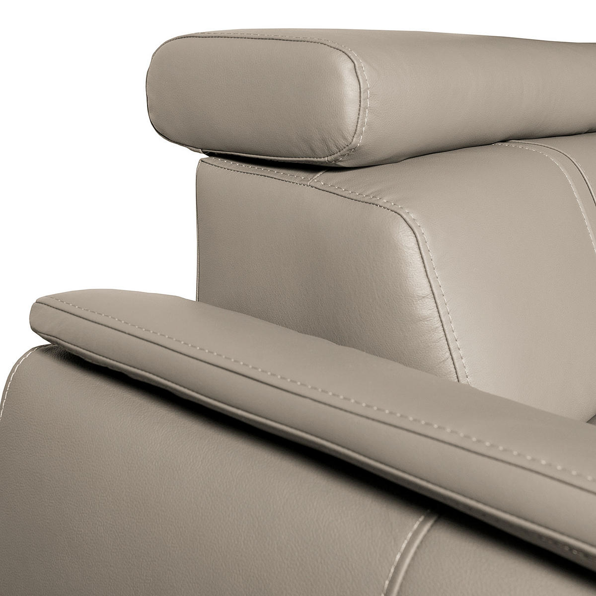 ECKSOFA Hellgrau Echtleder  - Wengefarben/Hellgrau, Design, Leder/Holz (265/211cm) - Livetastic