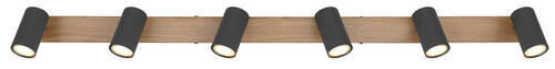 STRAHLER - Schwarz/Graphitfarben, Natur, Holz/Metall (115/6/12cm) - Globo
