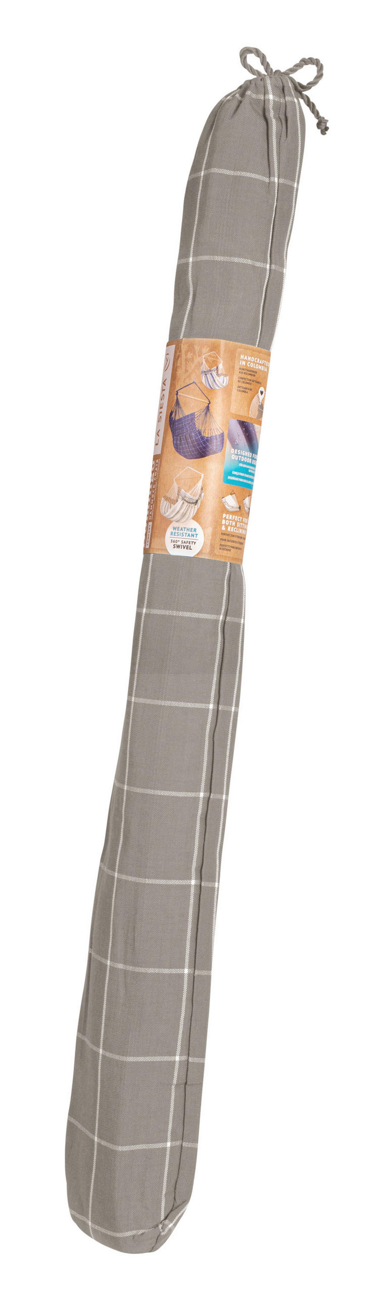 HÄNGESESSEL comfort outdoor 110/160/180 cm  - Hellgrau/Weiß, KONVENTIONELL, Holz/Textil (110/160/180cm) - La Siesta