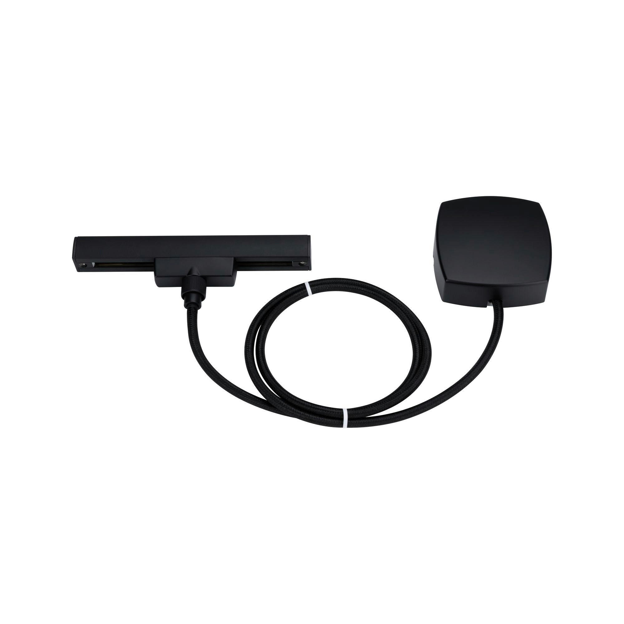 SCHIENENSYSTEM-EINSPEISER 100/16,5/3,0 cm   - Schwarz, Design, Kunststoff/Metall (100/16,5/3,0cm) - Paulmann