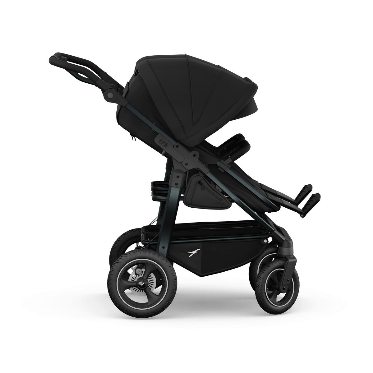 GESCHWISTERWAGEN Duo 2-in-1 Kombi  - Anthrazit/Schwarz, Basics, Textil/Metall (79/111/111cm) - TFK