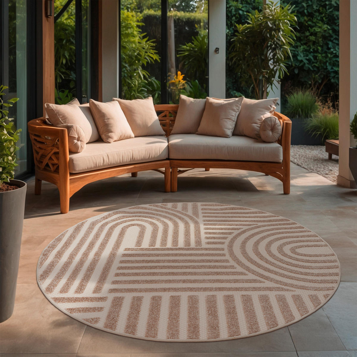 OUTDOORTEPPICH 150 cm Berlin Beige  - Beige, Basics, Kunststoff/Textil (150cm) - Novel