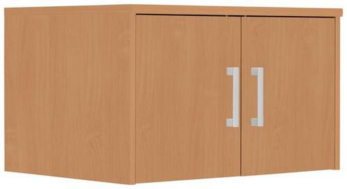 AUFSATZSCHRANK 72/43/54 cm  in  - Silberfarben/Buchefarben, Basics, Holzwerkstoff/Kunststoff (72/43/54cm) - Xora