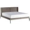 Polsterbett inkl. Matratze Matratze, gepolstertes Kopfteil, Topper 180/200 cm  in Hellgrau  - Creme/Hellgrau, MODERN, Textil/Metall (180/200cm) - Livetastic
