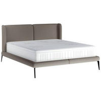 Polsterbett inkl. Matratze 180/200 cm  in Hellgrau  - Weiss/Creme, Modern, Textil/Metall (180/200cm) - Livetastic