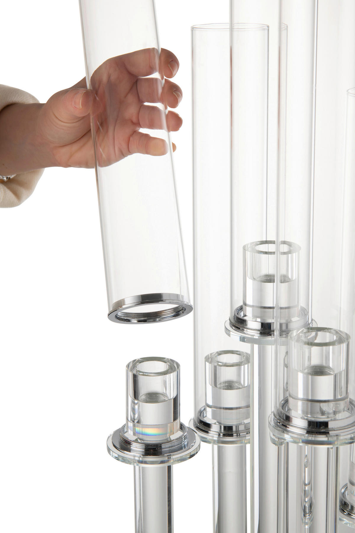 KERZENSTÄNDER - Transparent, Basics, Glas (25/25/100cm) - Ambia Home