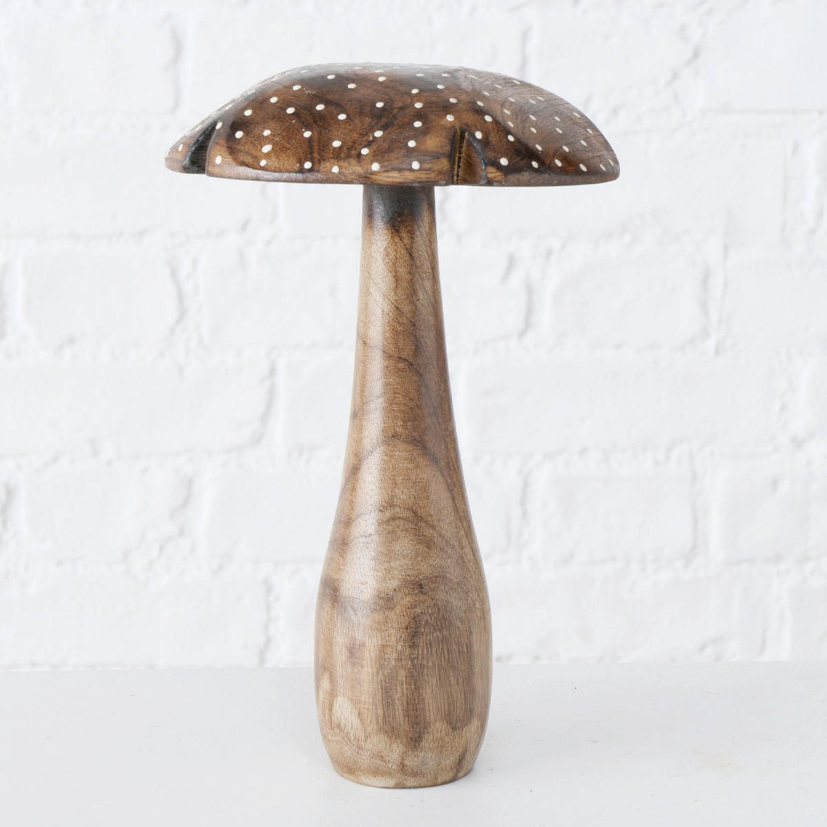 DEKOPILZ - Braun/Weiß, Basics, Holz (15/15/25cm)