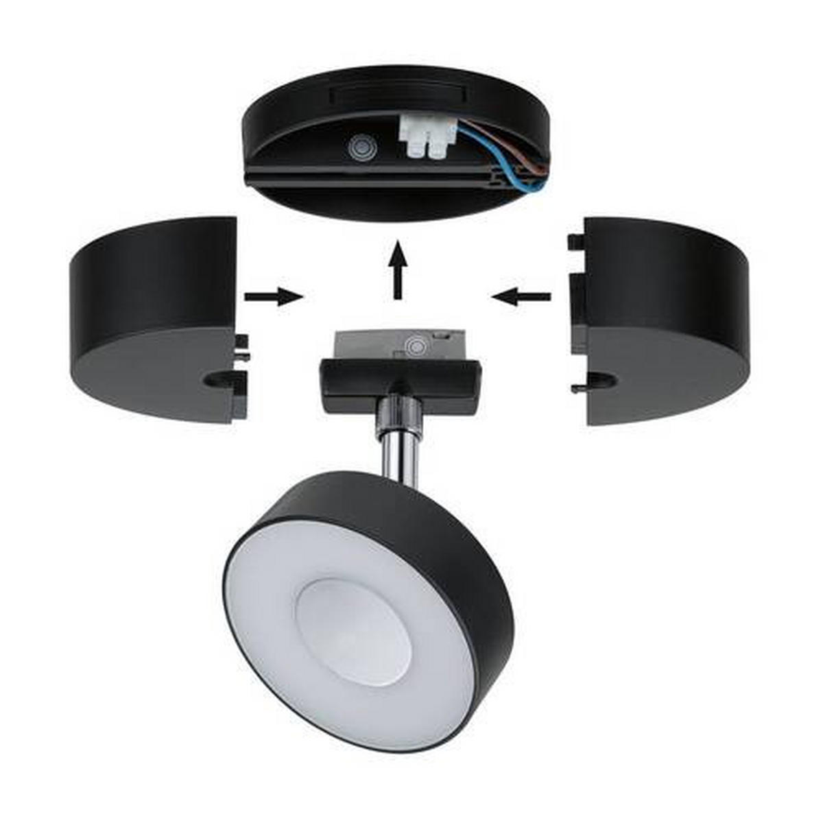 SCHIENENSYSTEM-STRAHLER 10/3,55 cm   - Schwarz, Basics, Kunststoff (10/3,55cm) - Paulmann