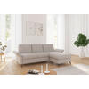 ECKSOFA ROCHELLE E Greige Flachgewebe  - Greige/Schwarz, KONVENTIONELL, Textil/Metall (251/164cm) - Sit & More