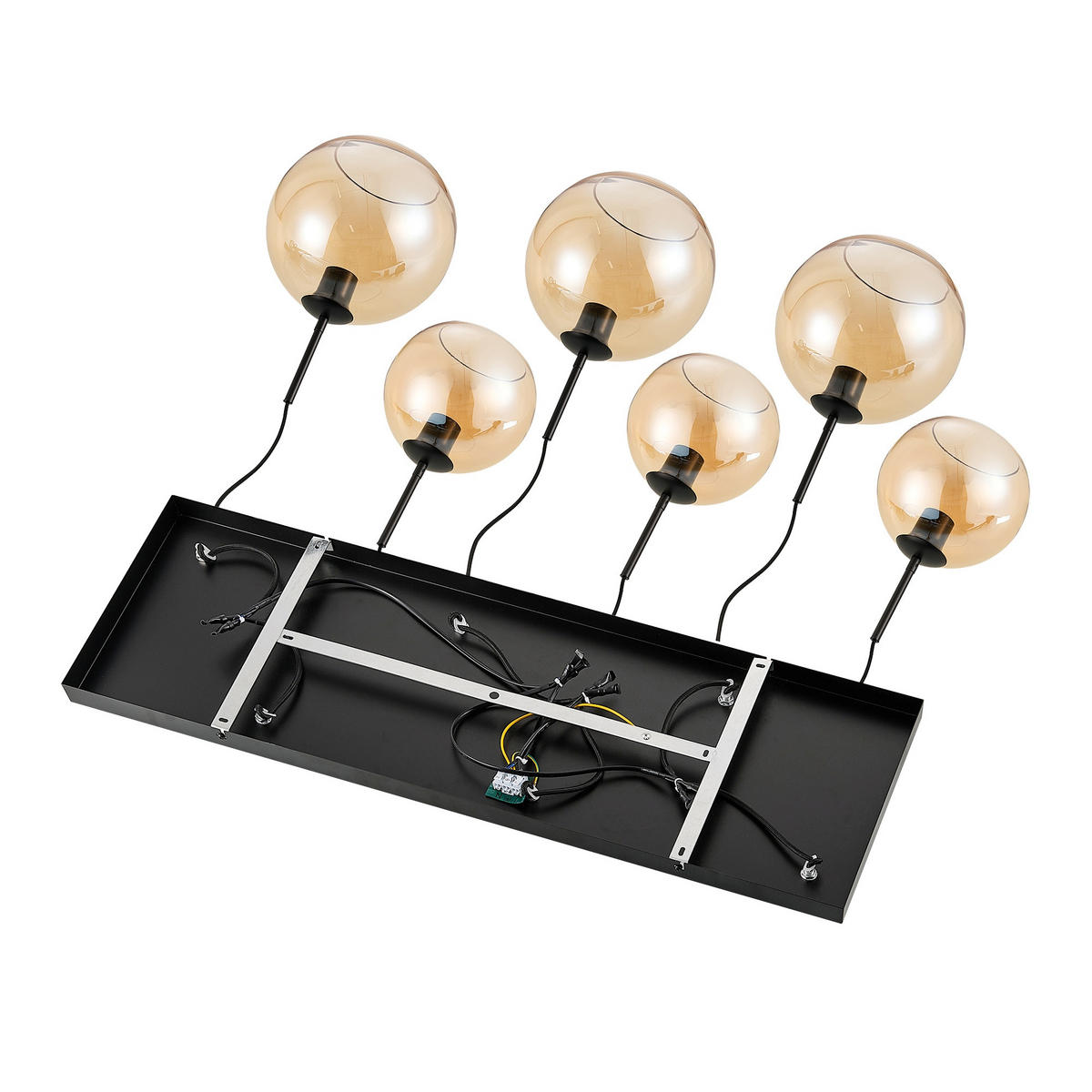 HÄNGELEUCHTE Amelie 97,5/42,5/150 cm   - Bernsteinfarben, Basics, Glas/Metall (97,5/42,5/150cm) - Novel