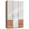 DREHTÜRENSCHRANK in Weiss, Eichefarben  - Chromfarben/Weiss, Modern, Glas/Holzwerkstoff (150/236/58cm) - MID.YOU