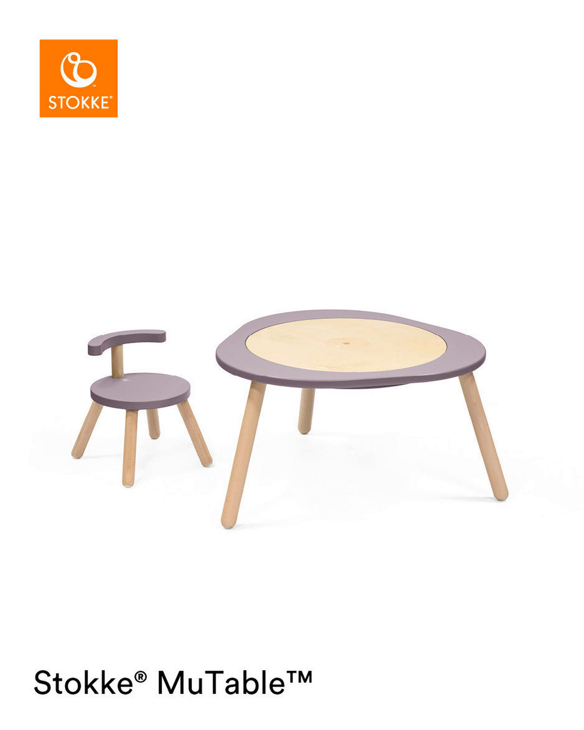 KINDERSPIELTISCH - Lila/Naturfarben, Basics, Holz (70/73/60cm) - Stokke
