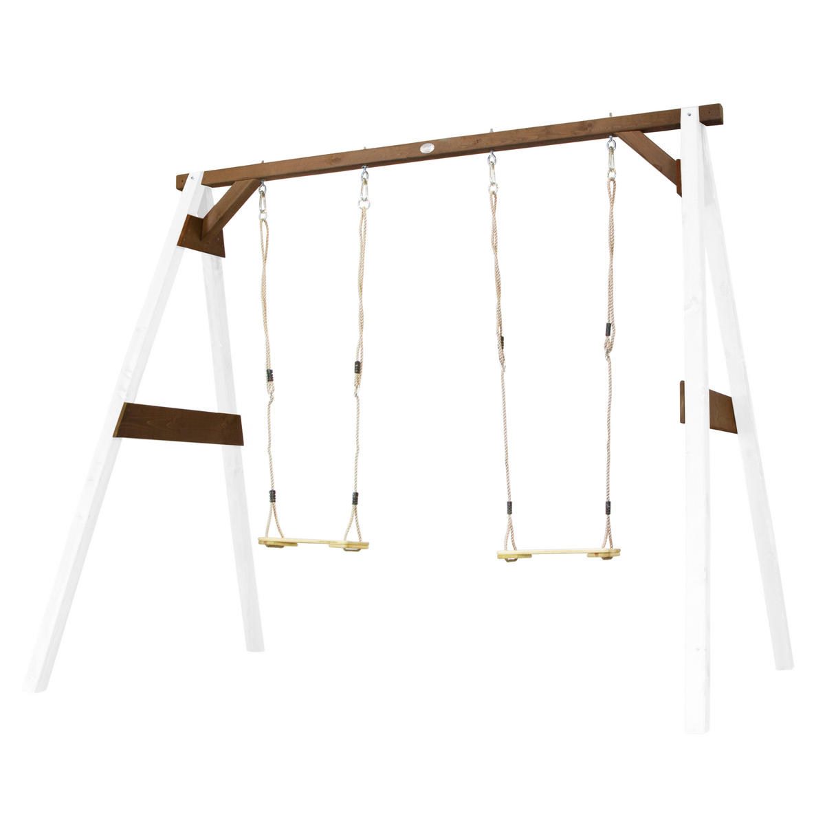 SCHAUKEL DOUBLE SWING axi  - Weiss/Braun, Basics, Holz (254/207/160cm)