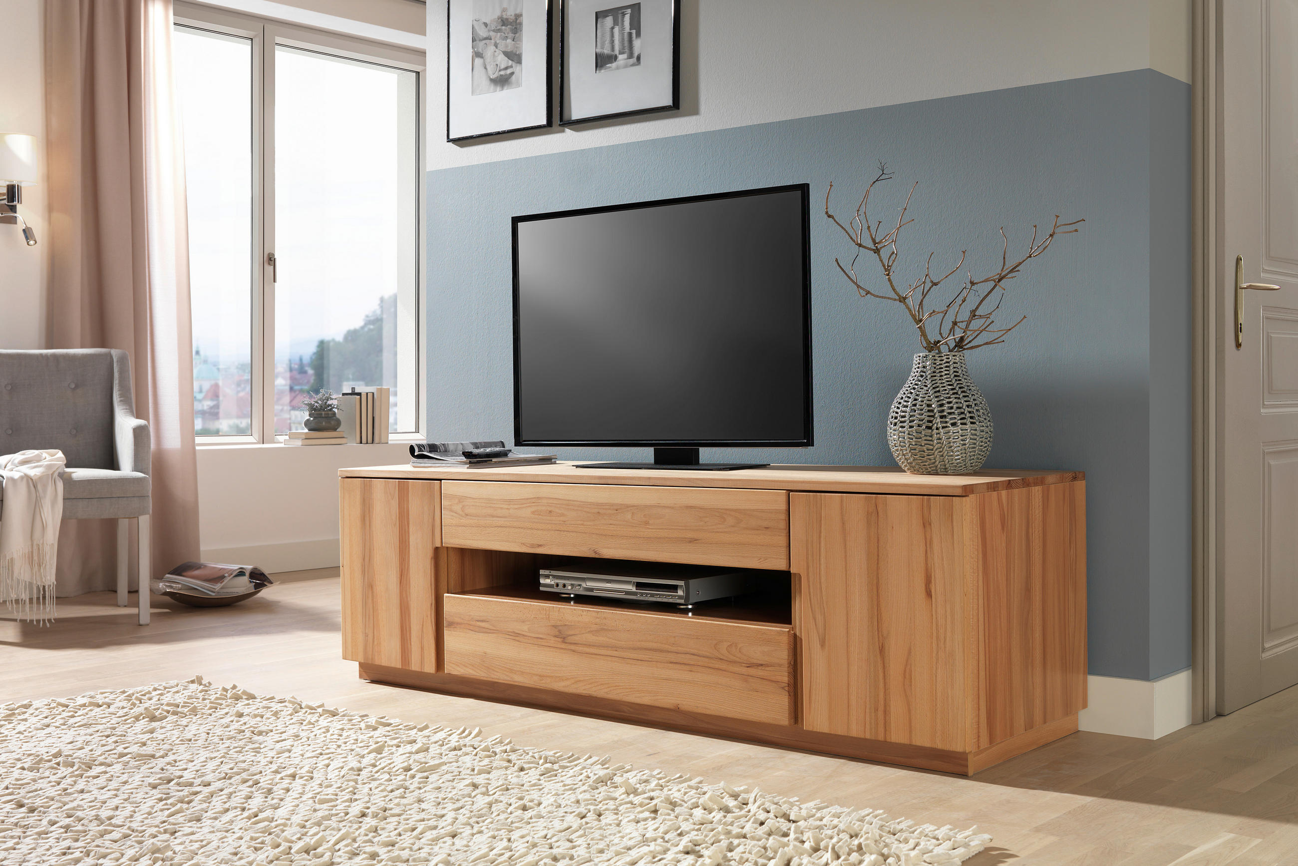 LOWBOARD  in 180/53,3/49,5 cm  - Buchefarben, Trend, Holz/Holzwerkstoff (180/53,3/49,5cm) - Linea Natura