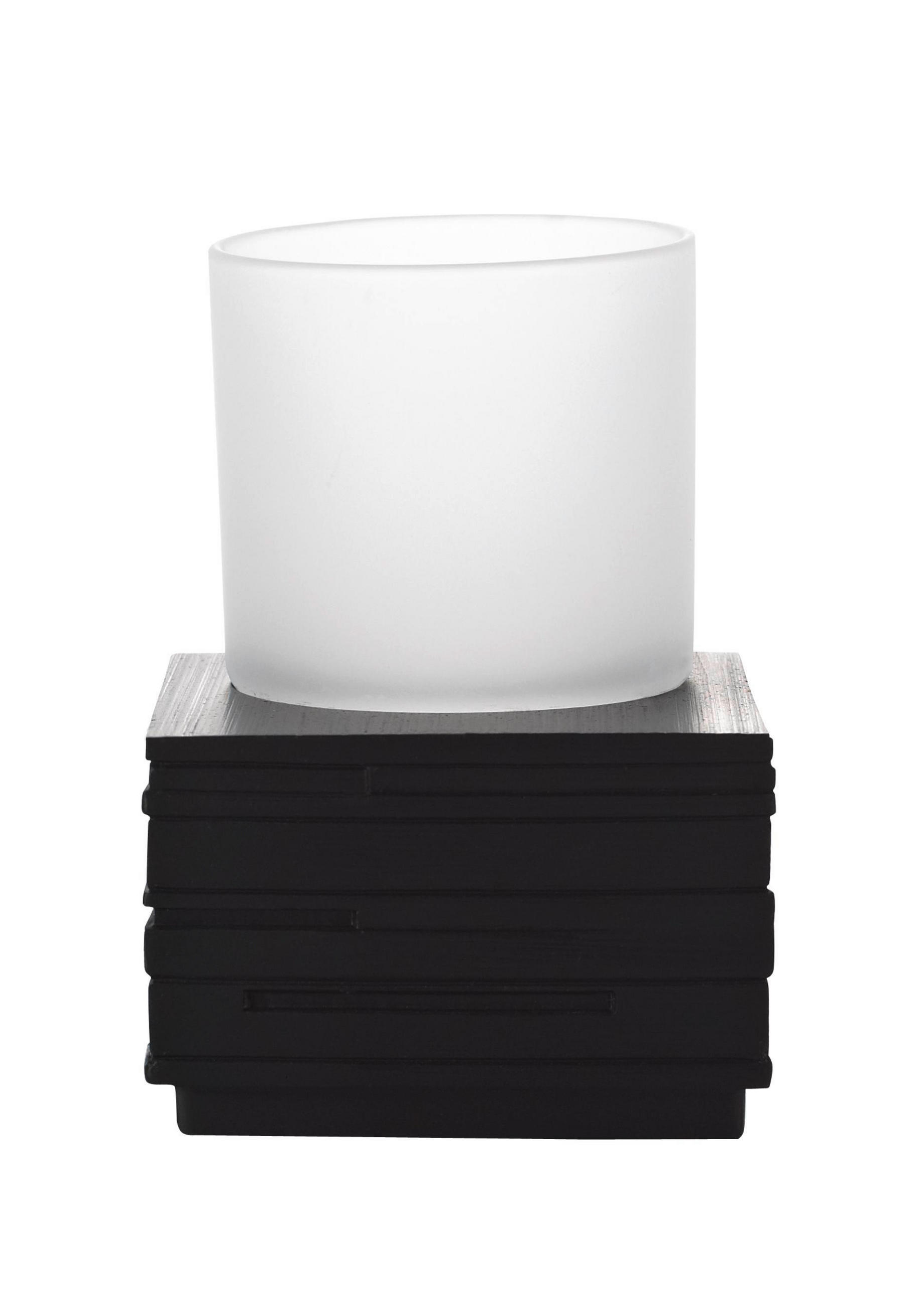 KELÍMEK NA ZUBNÍ KARTÁČEK černá, bílá - bílá/černá, Basics, plast/sklo (8/11,5/8cm) - Sadena