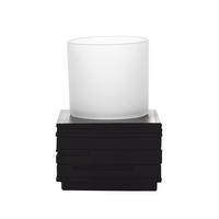 ZAHNPUTZBECHER BRICK  - Schwarz/Weiß, Basics, Glas/Kunststoff (8/11,5/8cm) - Sadena