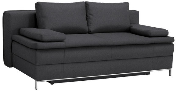 BOXSPRINGSOFA in Anthrazit  - Chromfarben/Anthrazit, Design, Textil/Metall (200/93/107cm) - Novel