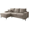 ECKSOFA Taupe Mikrofaser  - Taupe/Schwarz, MODERN, Textil/Metall (150/240cm) - Livetastic