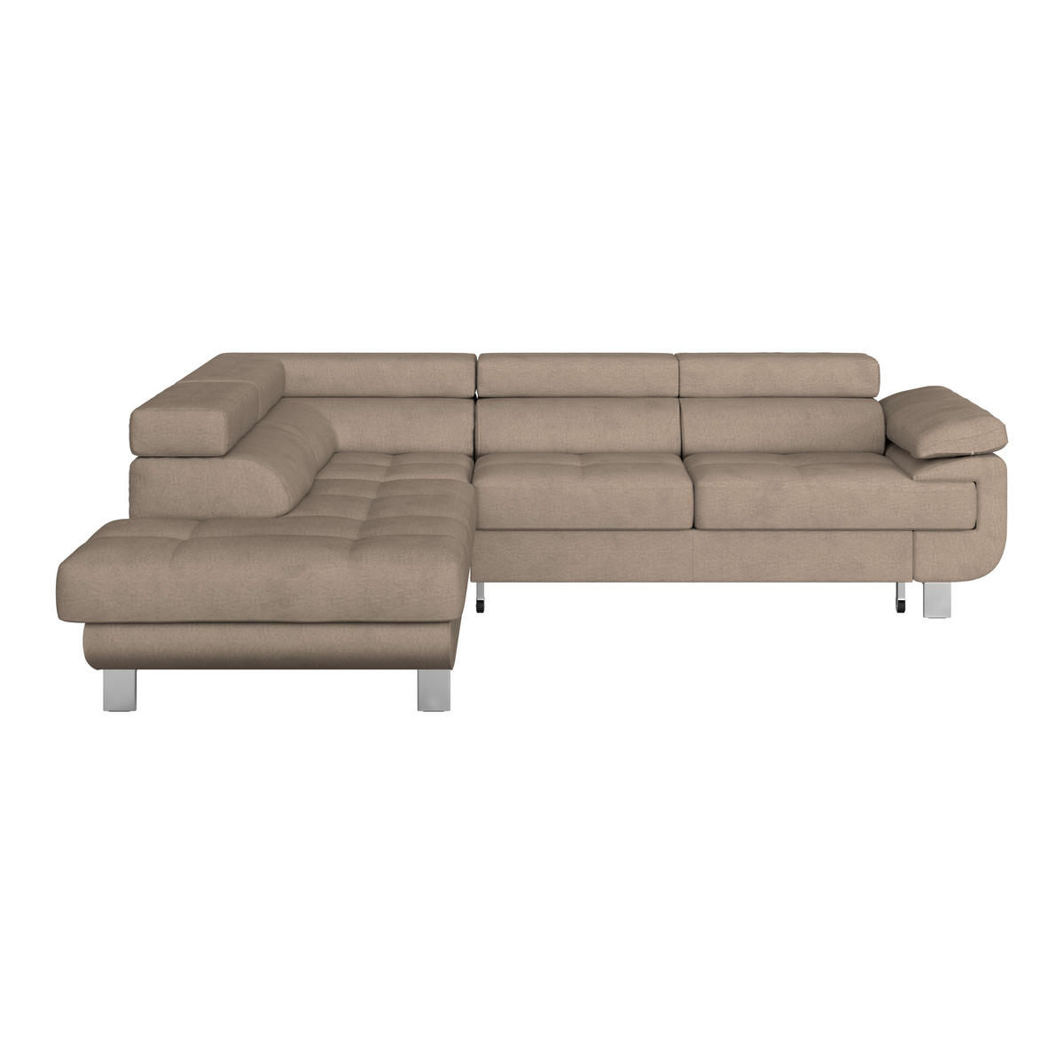 HÖRNSOFFA i dräll taupe  - taupe, Modern, metall/textil (230/270cm) - MID.YOU