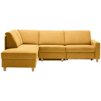 ECKSOFA in Flachgewebe Senfgelb  203/261 cm  - Eichefarben/Senfgelb, KONVENTIONELL, Holz/Textil (203/261cm) - Sedda