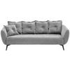 3-SITZER-SOFA in Mikrofaser Grau  - Schwarz/Grau, MODERN, Textil/Metall (236/94/103cm) - Livetastic