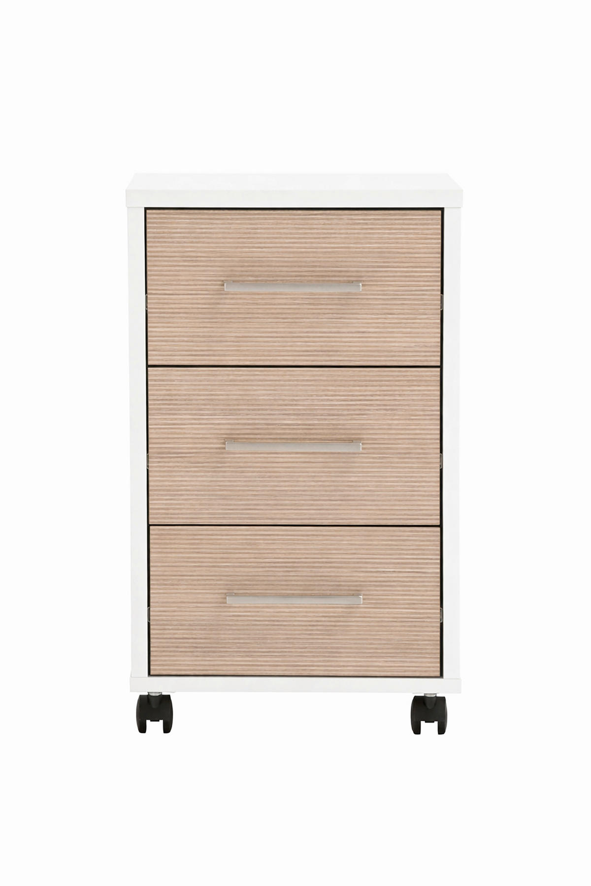 ROLLCONTAINER Weiß  - Beige/Schwarz, MODERN, Holzwerkstoff/Kunststoff (32,6/59,7/39,1cm) - MID.YOU