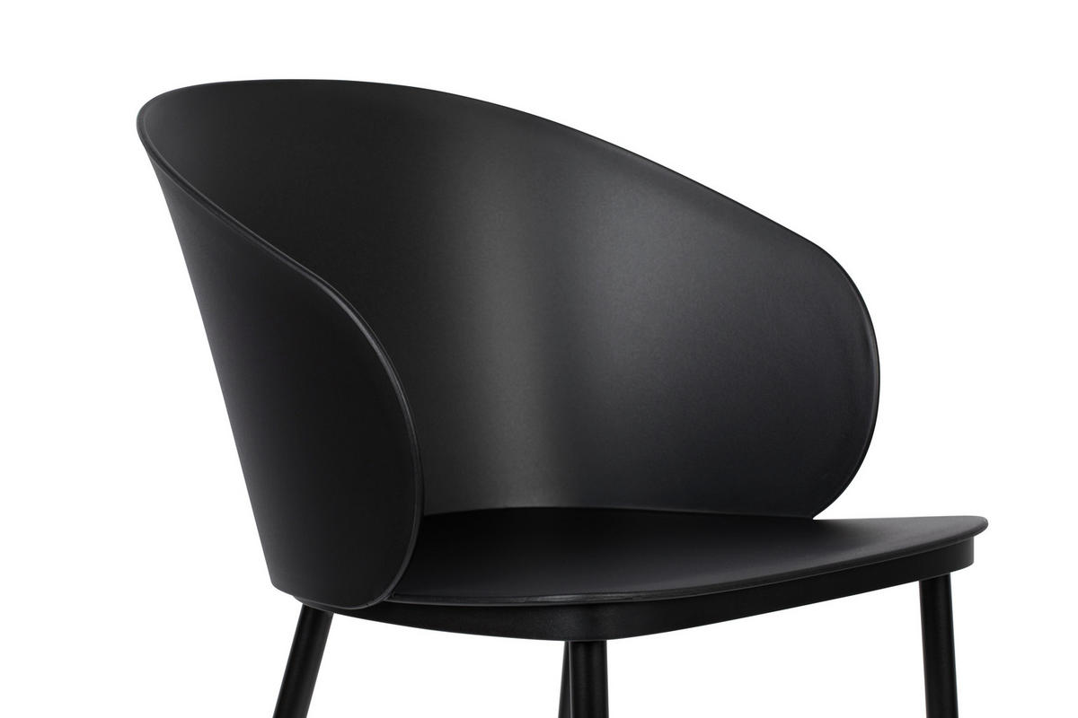 STUHL Schwarz  - Schwarz, KONVENTIONELL, Kunststoff/Metall (57/81/53,5cm) - Livetastic
