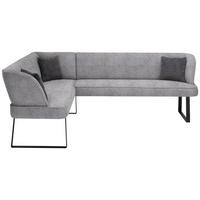 ECKBANK 189/233 cm Webstoff Dunkelgrau   - Dunkelgrau/Schwarz, Design, Textil/Metall (189/233cm) - Novel