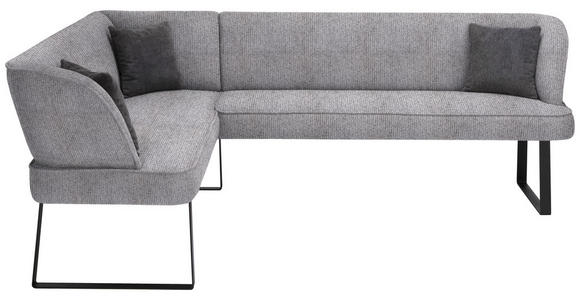 ECKBANK 189/243 cm Webstoff Dunkelgrau Metall - Dunkelgrau/Schwarz, Design, Textil/Metall (189/243cm) - Novel