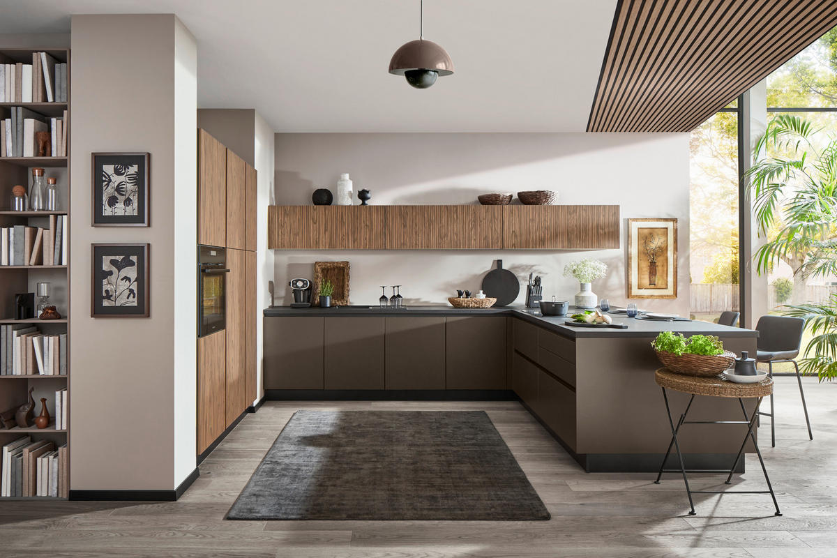 EINBAUKÜCHE   - Braun, Design, Holzwerkstoff - Dieter Knoll