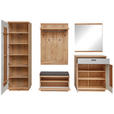 GARDEROBE 5-teilig  in 260/197/38 cm  - Wildeiche/Hellgrau, Design, Glas/Holz (260/197/38cm) - Novel