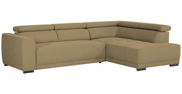 ECKSOFA Olivgrün Struktur - Schwarz/Olivgrün, Design, Kunststoff/Textil (284/205cm) - Xora