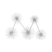 NÁSTENNÁ DEKORÁCIA 61/15/80 cm  - strieborná, Lifestyle, kov (61/15/80cm)