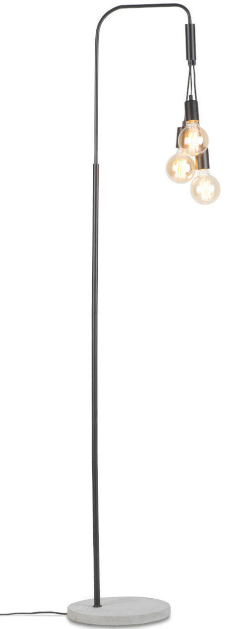 STEHLEUCHTE  48/190/32 cm   - Schwarz/Grau, Design, Stein/Metall (48/190/32cm) - It's about Romi