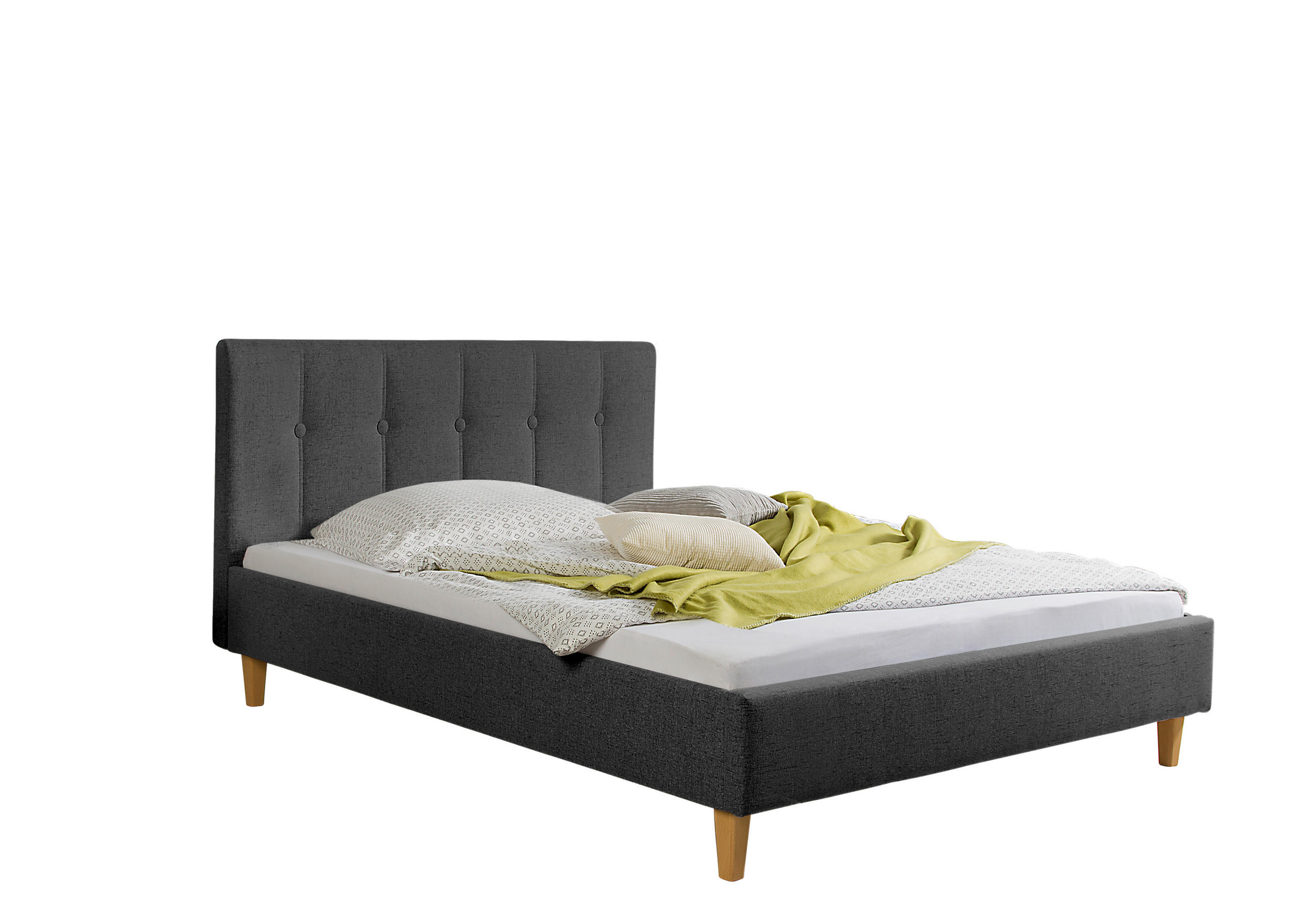 POLSTERBETT  in Anthrazit,  - Anthrazit/Naturfarben, MODERN, Holz/Textil (105/99/216cm) - Livetastic