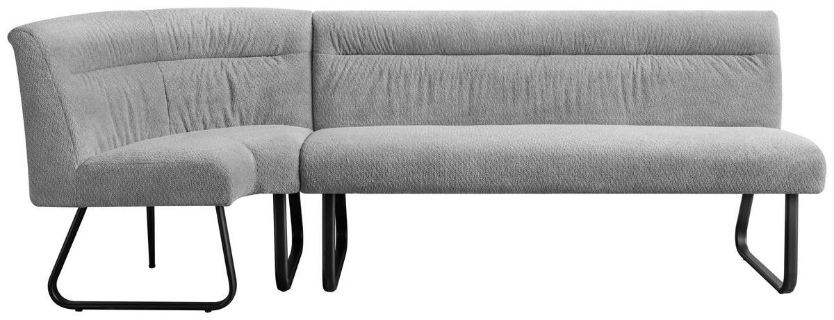 SITZBANK 160/86/61 cm Mikrofaser Grau  - Schwarz/Grau, Design, Textil/Metall (160/86/61cm) - Stylife