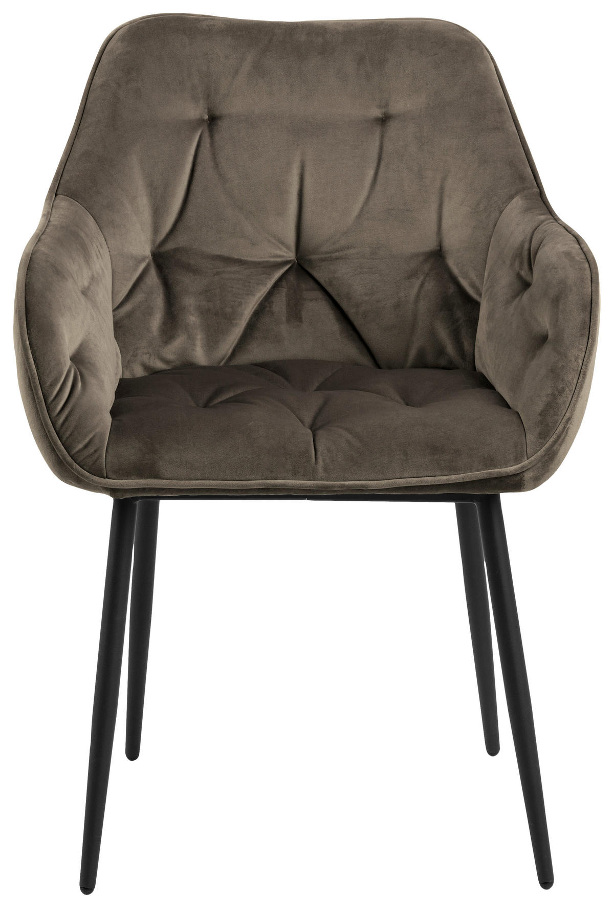 ARMLEHNSTUHL  in Samt  - Beige/Schwarz, Design, Textil/Metall (58/83/55cm) - MID.YOU
