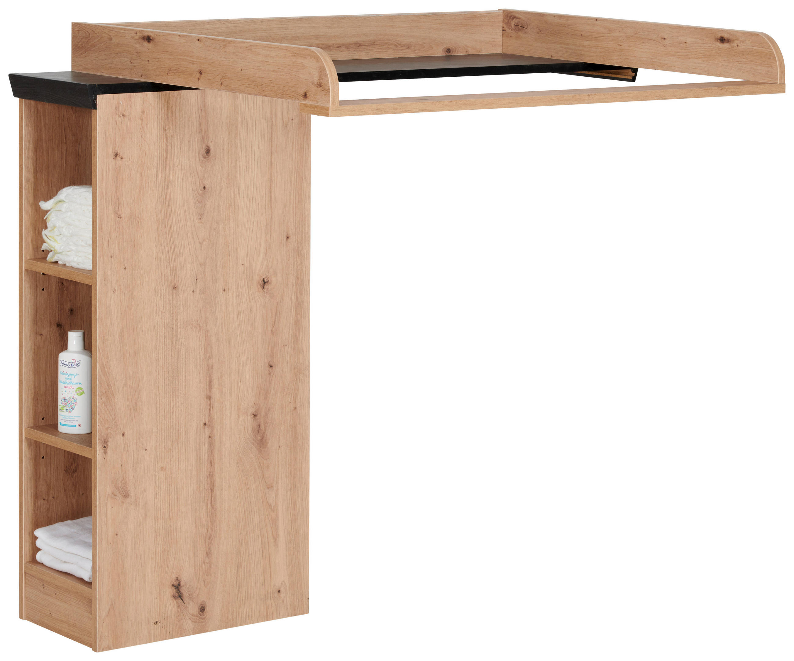 PELENKÁZÓFELTÉT Benton  - tölgyfa színű/sötétszürke, Natur, faalapú anyag (110/97,5/77cm) - My Baby Lou