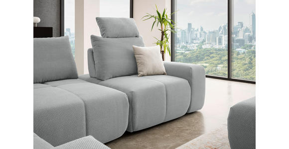 ECKSOFA in Velours Grau 236/326 cm - Schwarz/Grau, Design, Kunststoff/Textil (236/326cm) - Xora