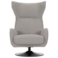 OHRENSESSEL Flachgewebe Grau  - Schwarz/Grau, MODERN, Textil/Metall (80/110/80cm) - Landscape