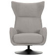 OHRENSESSEL Flachgewebe Grau  - Schwarz/Grau, MODERN, Textil/Metall (80/110/80cm) - Landscape