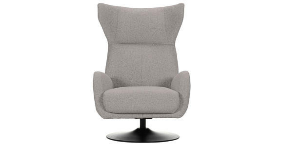 OHRENSESSEL Flachgewebe Grau  - Schwarz/Grau, MODERN, Textil/Metall (80/110/80cm) - Landscape