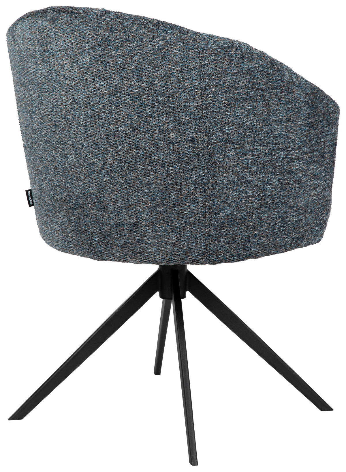 ARMLEHNSTUHL  in Eisen Chenille  - Blau/Schwarz, Design, Textil/Metall (63/81,5/62,5cm) - Dieter Knoll