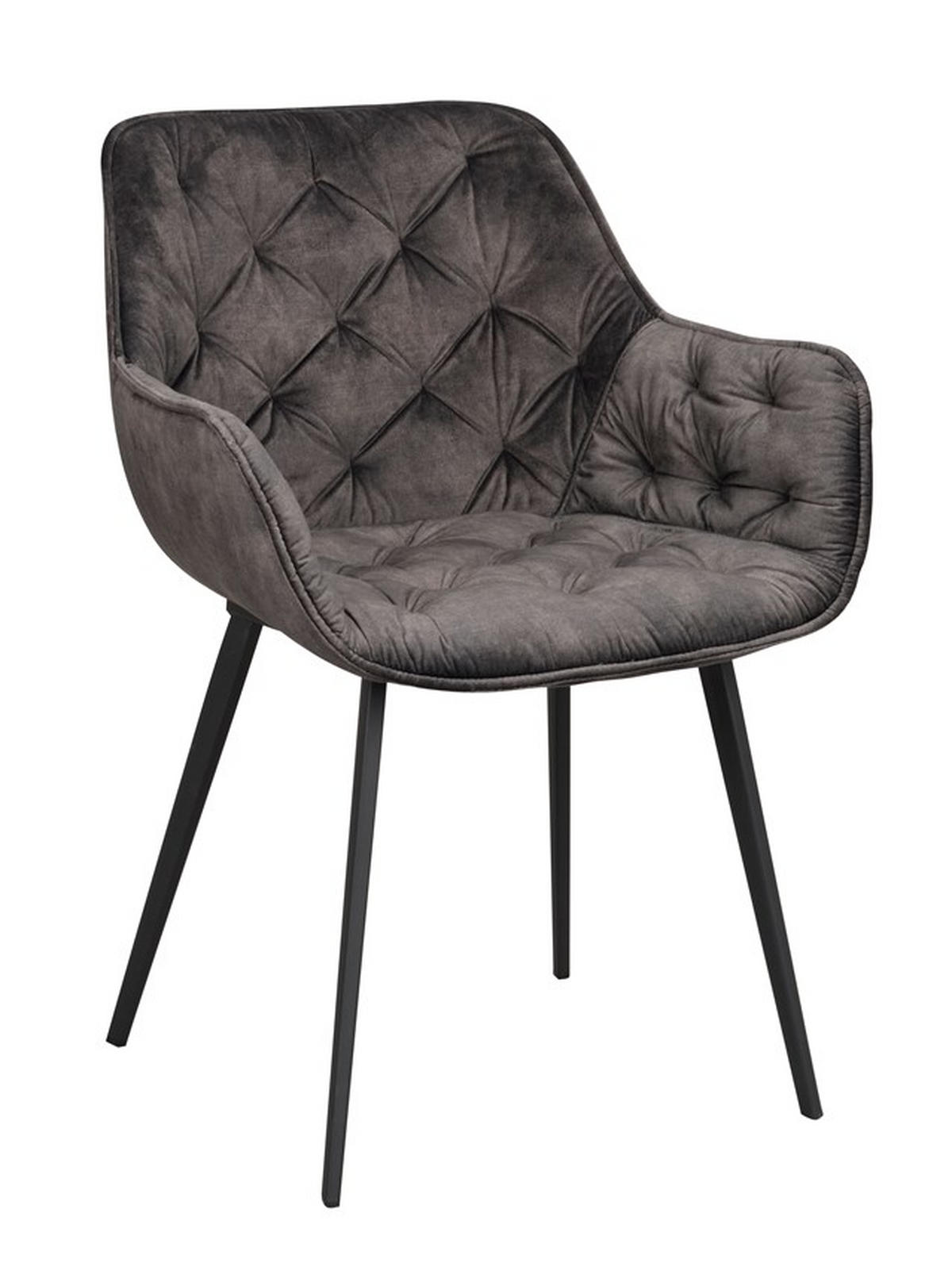 STOL MED ARMSTÖD  - svart/grå, Klassisk, metall/trä (59/81/60cm) - Rowico