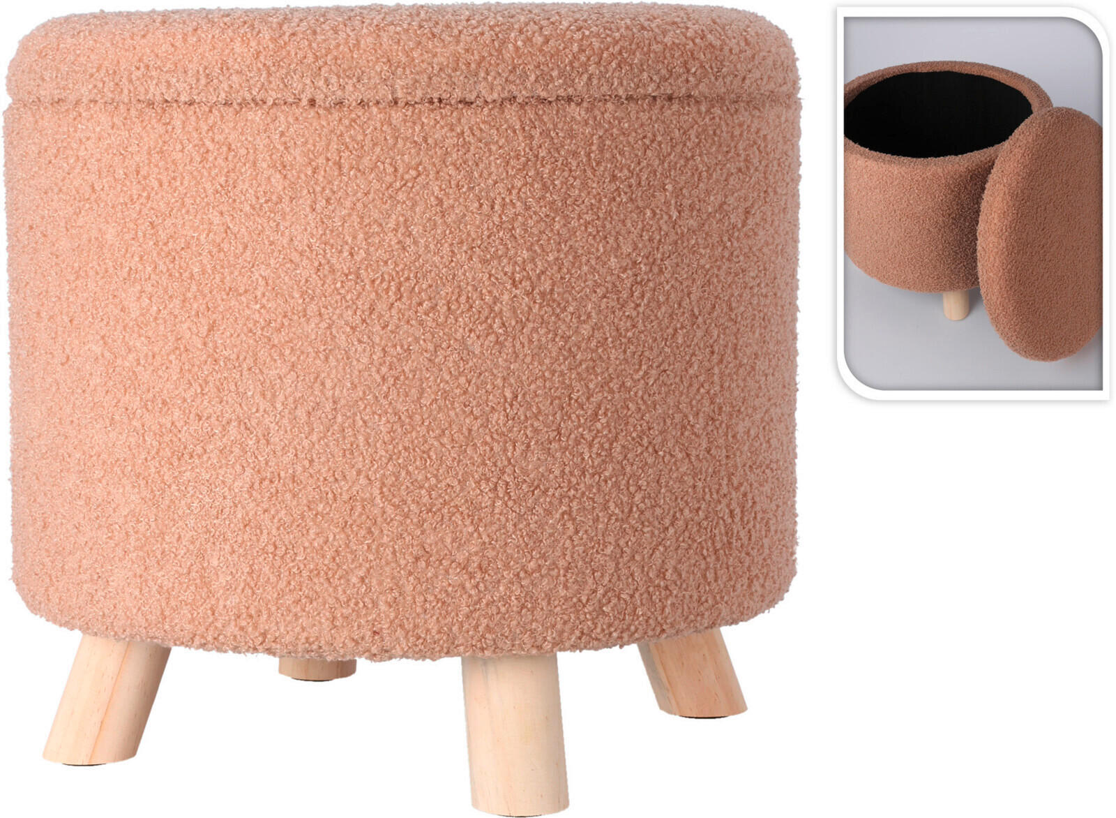 HOCKER Beige  - Beige, Basics, Holz/Kunststoff (40/40/37cm)