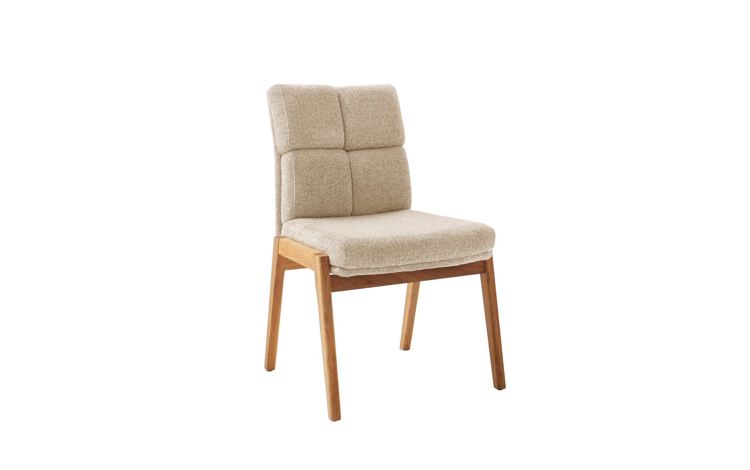 STUHL   Bouclé  - Sandfarben/Wildeiche, MODERN, Holz/Textil (58/87/67cm) - MID.YOU