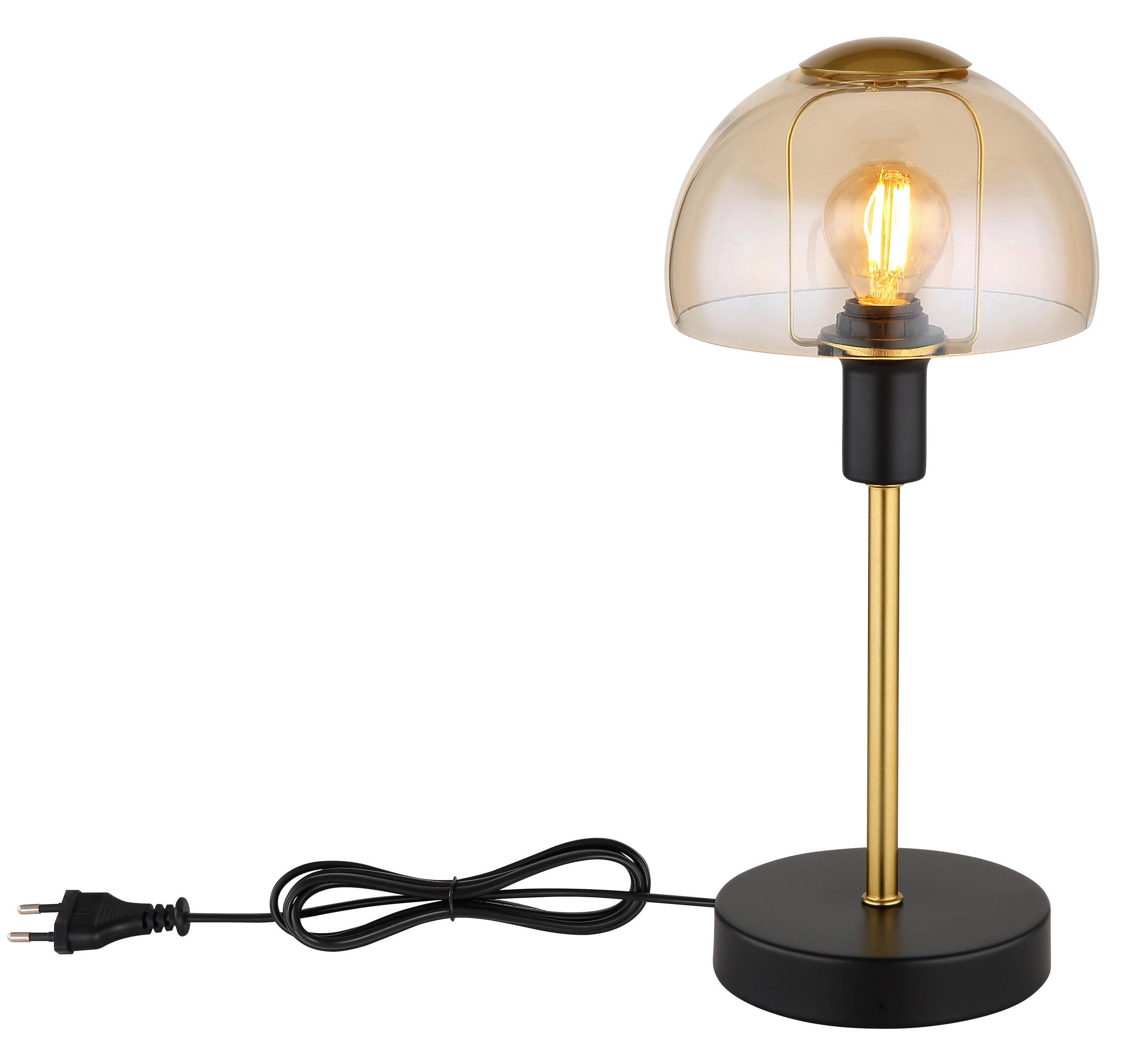 STONA LAMPA Kokkini  - zlatna/crna, Trendi, staklo/metal (15/32,5cm)