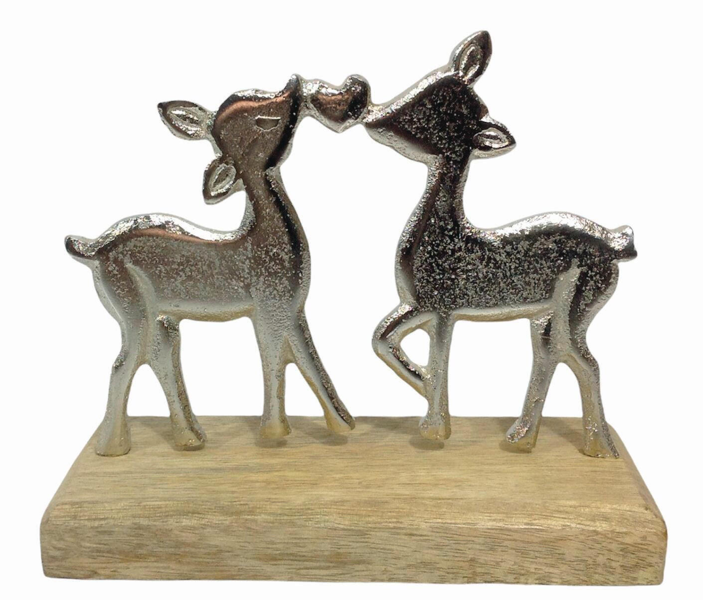 DEKOREH - Silberfarben/Braun, Lifestyle, Holz/Metall (16/12/5cm) - X-Mas