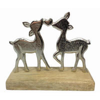 DEKOREH - Silberfarben/Braun, Lifestyle, Holz/Metall (16/12/5cm) - X-Mas