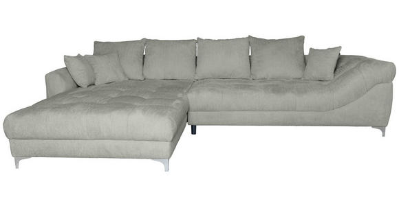 ECKSOFA Grau Chenille  - Chromfarben/Grau, KONVENTIONELL, Textil/Metall (227/329cm) - Carryhome